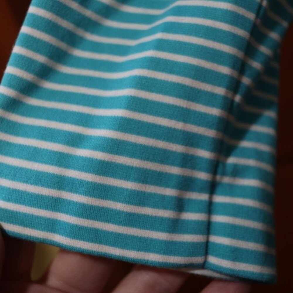 Talbots Blue & White Striped Button Front Lightweight Knit Cardigan LG - Picture 6 of 14